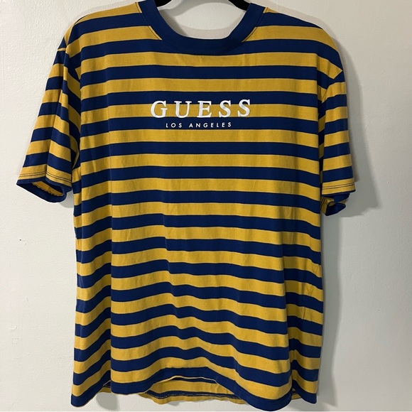 Guess Striped Blue and Yellow Shirt - Picture 2 of 6